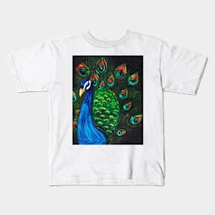 Watercolor - Peacock Kids T-Shirt